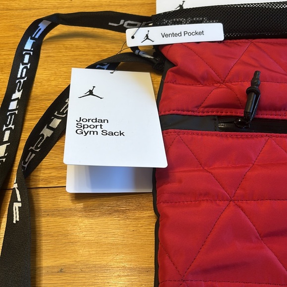 Jordan Quilted Red and Black Backpack - Picture 4 of 5